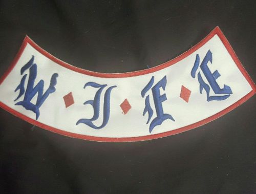 " wife" custom side rocker embroidered biker patch biker outlaw club patches