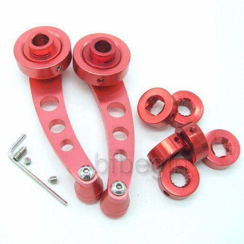 2x red  billet car window winder truck set pickup  manual door handle cranks new