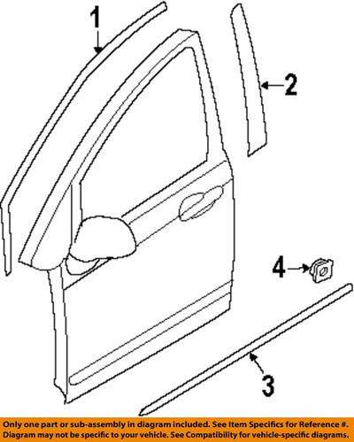 Kia oem 877151d000 front door-body side molding