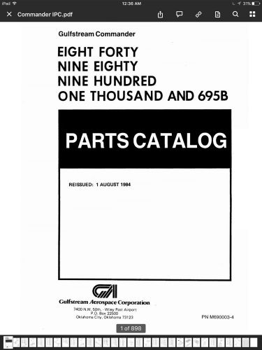 Gulfstream commander 690c /690d parts catalogue