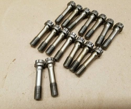 Hardened professional racing scat rod bolts 8740. 3/8 x 1.600 under head. set 16
