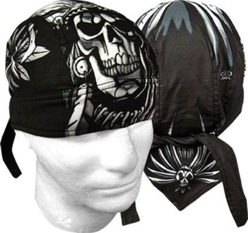 Indian skull chief bandana biker doo do du rag head wrap skull cap capsmith hat