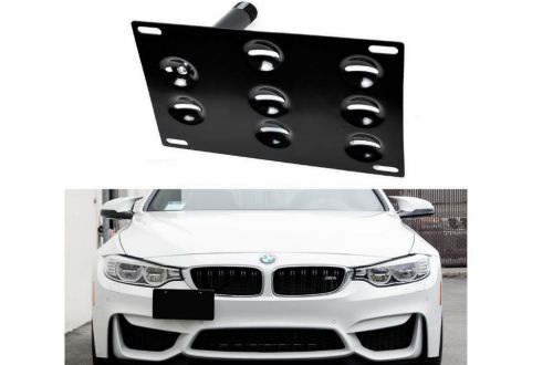 Front bumper holder mount tow hook hole adapter license plate frame bracket 1pc