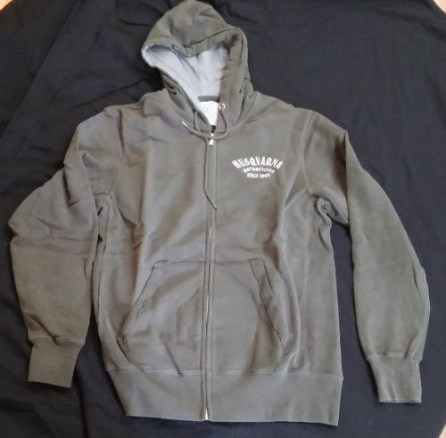 Army green husqvarna zip-up hoodie