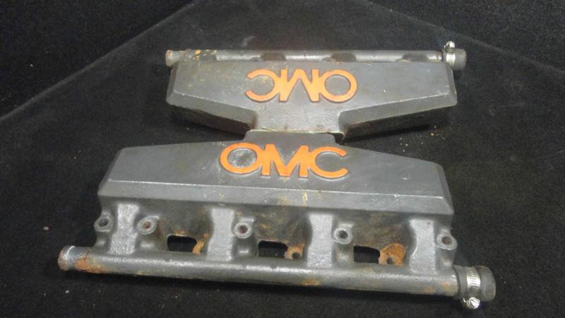 2 exhaust manifolds #914898/0914898 omc cobra 1991-1993 inboard sterndrive (618)