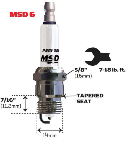 Msd ignition 37214 iridium tip spark plug 4 pack plug type 6ir5