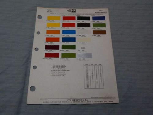 1976 volkswagen  ditzler ppg color chips paint samples