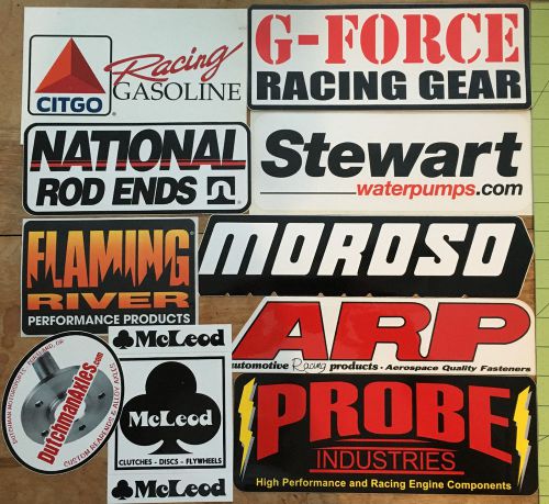 Lot of 10 large assorted vintage contingency decals racing stickers nhra nascar