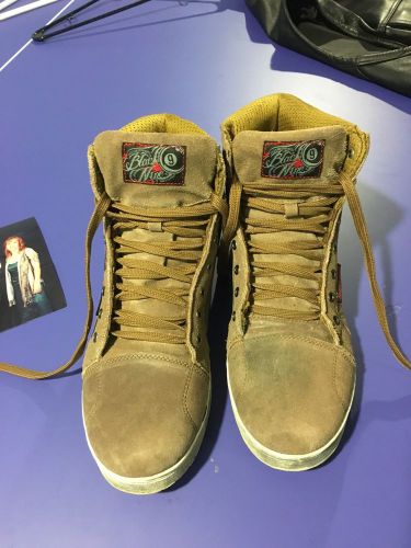 Men's speed &amp; strength black 9 chuck taylor style motorcycle boots shoes tan 12