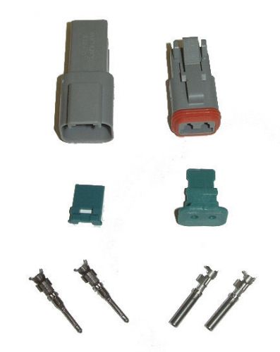 Marine / automotive amp deutsch 2 pin connector kit 16-18 awg nickel 13a pins