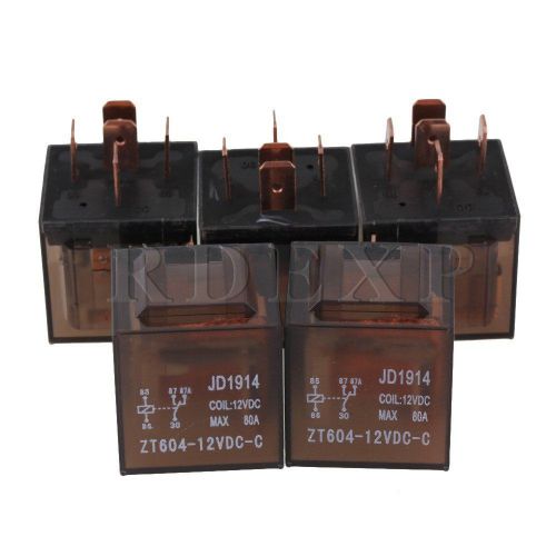 12-24v 80a automotive relay 5 pins set of 5 brown