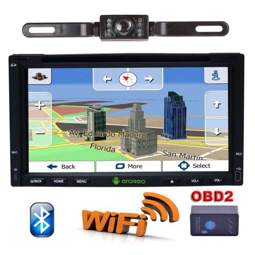 7"android double 2din car dvd player stereo touch radio gps navigation wifi obd2
