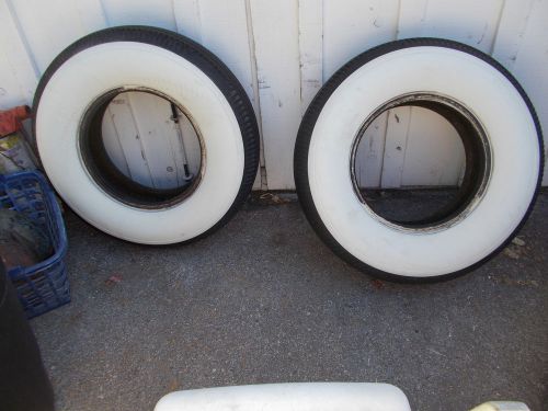 Vintage 5&#034; wide whites white walls 8.20 x 15 chevy ford rat hot rod custom 32 49