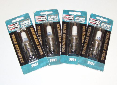 4 champion stainless steel marine spark plug 5931 ql82c outboard motors engines