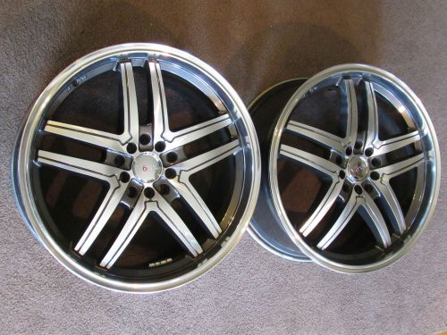 2 (half set) used 18x8 +45 voxx torino gunmetal machined face 5x112  wheel rim