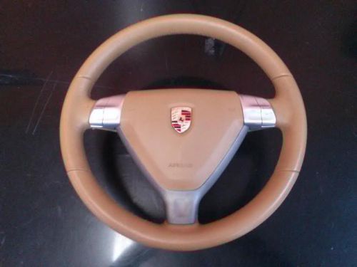 05-08 porsche 987 steering wheel tiptronic beige leather with air bag
