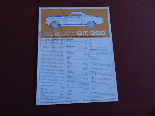 1966 mustang shelby original ford dealer showroom sales brochure spec 66 gt 350