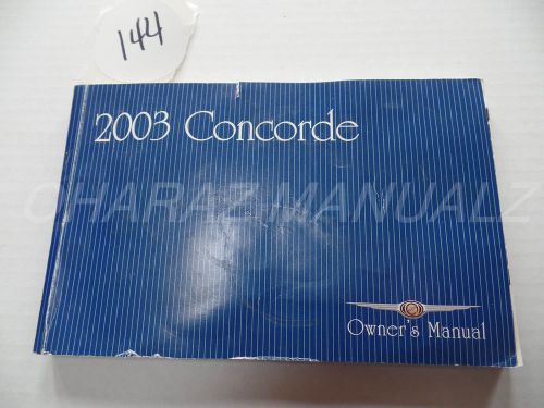 2003 chrysler concorde owner owners owner&#039;s manual