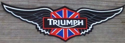 Triumph motorcycles 12 inch black wing patch