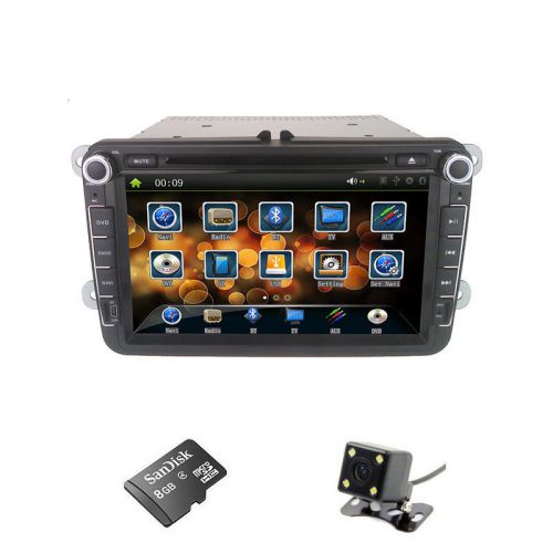 8&#034;car dvd player stereo radio lecteurs dvd gps bt hd vw golf touran polo passat