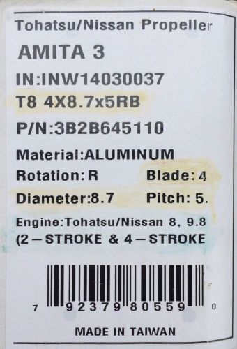 Tohatsu-nissan propeller 8.7x5p 8,9.8hp