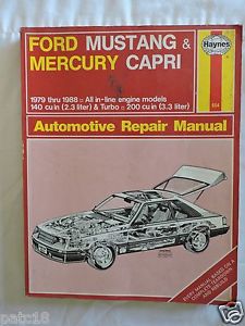 Haynes ford mustang mercury capri repair service manual 1979 - 1988 all in line