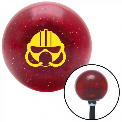 Yellow gas mask red metal flake shift knob with 16mm x 1.5 insert 1934 dirt