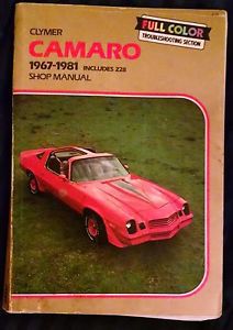 Clymer shop manual 1967 - 1981 camaro includes z28 color troubleshooting section
