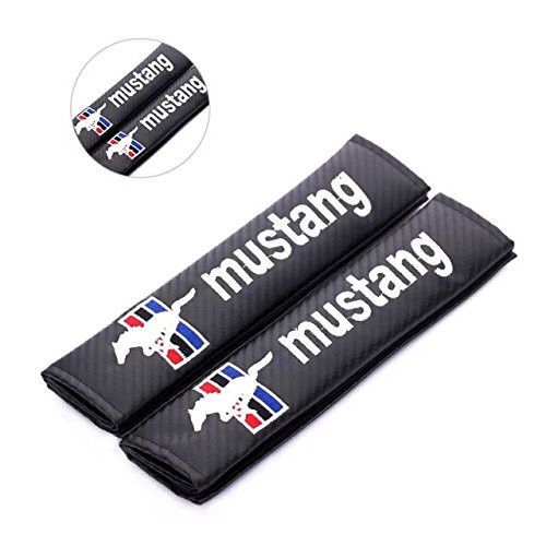 Ford mustang seat-belt covers shoulder pads (2)car safety carbon fiber look soft
