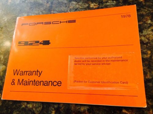 1978 porsche 924 warranty and maintenance manual - original and excellent