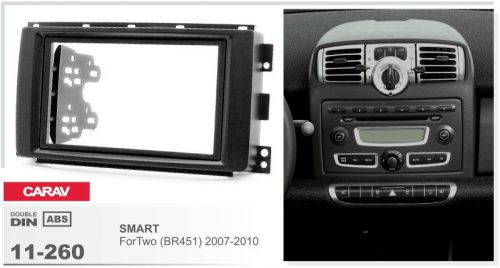 Carav 11-260 car 2din fascia facia panel plate frame for smart fortwo (br451)