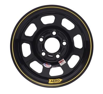 Aero race wheels 58-105040 powdercoat roll-formed 15" x 10" black wheels 58