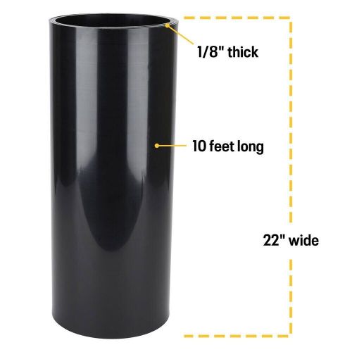 Colored Plastic HDPE Sheet 10 Ft Rolled, 1/8 Inch Thick, White, US $67.05, image 5