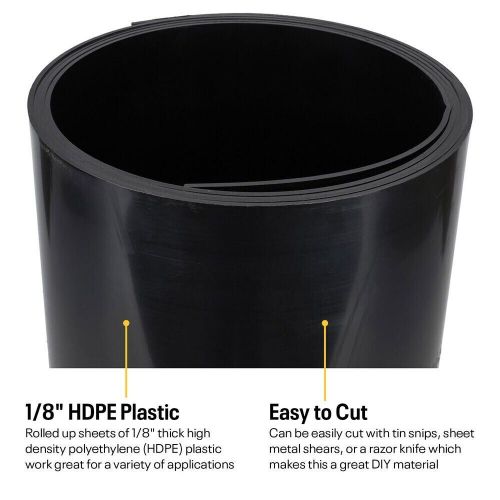 Colored Plastic HDPE Sheet 10 Ft Rolled, 1/8 Inch Thick, White, US $67.05, image 6