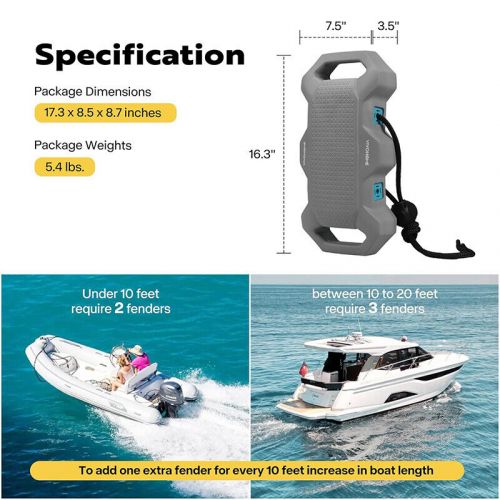 4 pack eva boat fenders boat bumpers for docking upgraded w/ nylon rope &amp; lock