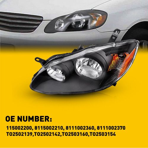 Headlights Headlamps Left+Right For 2003-2008 Toyota Corolla Black Left+Right, US $80.19, image 13