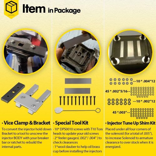 Injector rebuild kit for7.3l power stroke 1994-03 w/vice clamp and tools spring