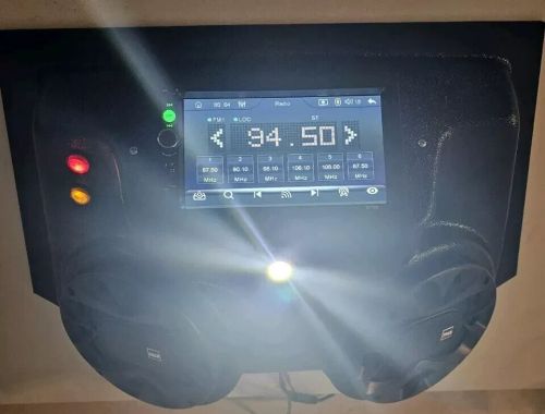 Double din 7 " touch screen overhead  stereo sound bar console golf cart  utv