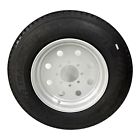 Trailer tire on rim st215/75r17.5 radial lrh 8 lug 8x6.5" modular silver wheel