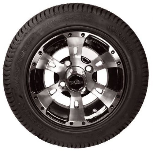 Colossus 10" machined face golf cart wheels/tires set