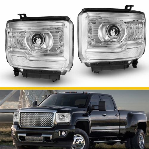 For 2014-2019 GMC Sierra Pair Headlight Assemblies Chrome Housing Projector US O, US $194.99, image 8