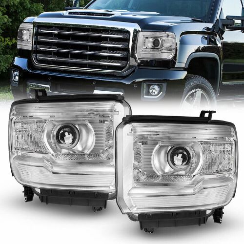 For 2014-2019 GMC Sierra Pair Headlight Assemblies Chrome Housing Projector US O, US $194.99, image 12