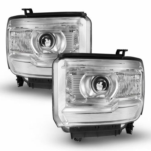 For 2014-2019 GMC Sierra Pair Headlight Assemblies Chrome Housing Projector US O, US $194.99, image 14