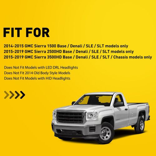 For 2014-2019 GMC Sierra Pair Headlight Assemblies Chrome Housing Projector US O, US $194.99, image 16
