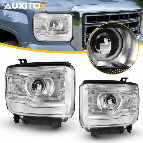 For 2014-2019 GMC Sierra Pair Headlight Assemblies Chrome Housing Projector US O, US $194.99, image 20