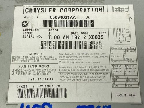 CD and DVD Changer Fits 2004-2008 Chrysler Pacifica 38423, US $89.99, image 8