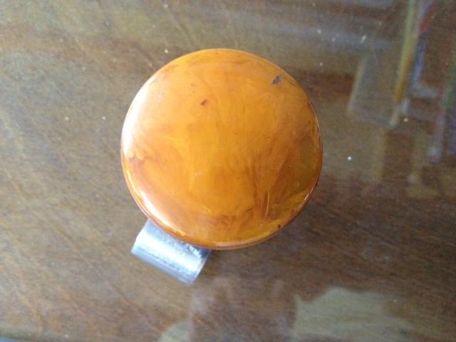 Vintage steering wheel turning "brodie knob" -gold catalin bakelite