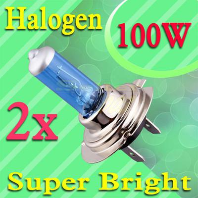 2x h7 super bright white fog halogen bulb hight power 100w car head light lamp