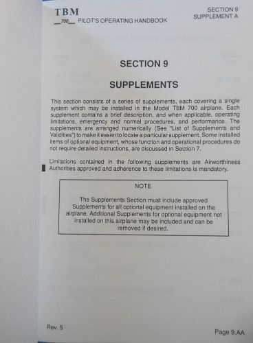 EADS Socata TBM700 Volume 1 & 2 POH - 1990 Illustrated Pilot Information Manuals, US $48.50, image 12
