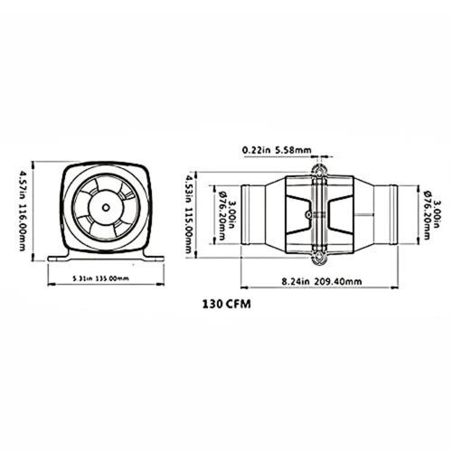High Efficiency 24V DC Inline Fan 3 Inch for Boats Galleys and Engine Rooms, US $59.12, image 5